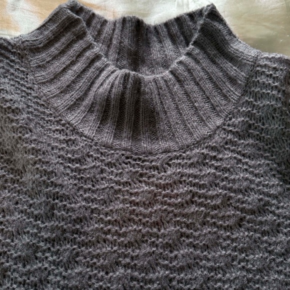 NEW PHOTOS! MOCK NECK SWEATER, SLEEVELESS, MEDIUM GREY MIX, SZ 3X/4X, PONCHO STY - Picture 12 of 15